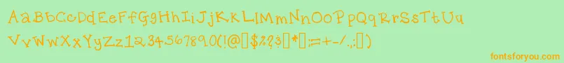 KsPrep Font – Orange Fonts on Green Background