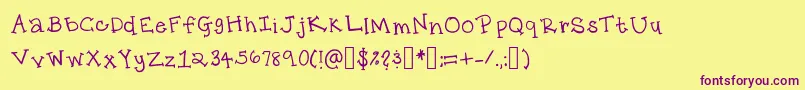 KsPrep Font – Purple Fonts on Yellow Background