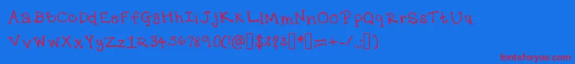 KsPrep Font – Red Fonts on Blue Background