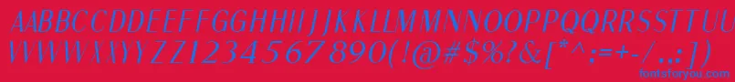 FineSansItalic Font – Blue Fonts on Red Background