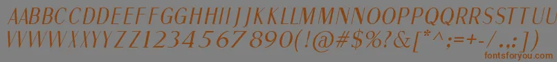 Подробнее о шрифте FineSansItalic Шрифт FineSansItalic – коричневые шрифты на сером фоне