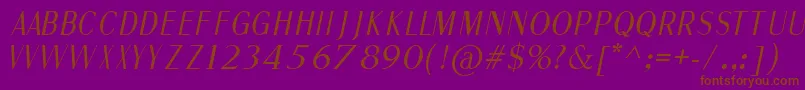 FineSansItalic Font – Brown Fonts on Purple Background