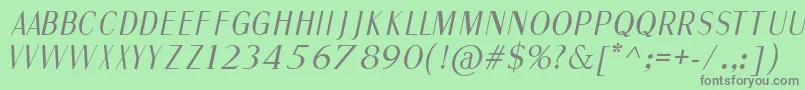 FineSansItalic Font – Gray Fonts on Green Background