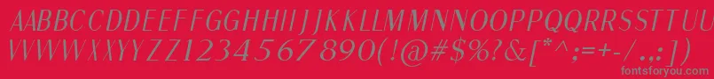 FineSansItalic Font – Gray Fonts on Red Background