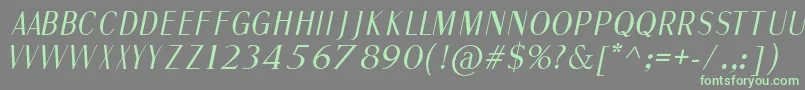 フォントFineSansItalic – 灰色の背景に緑のフォント