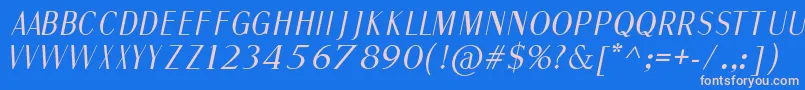 FineSansItalic Font – Pink Fonts on Blue Background