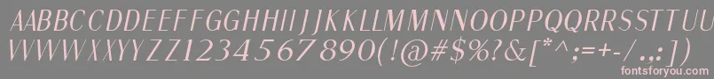 FineSansItalic Font – Pink Fonts on Gray Background