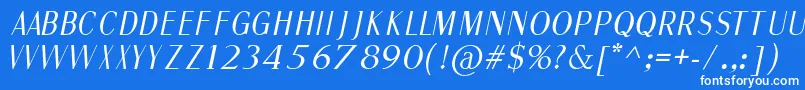 FineSansItalic Font – White Fonts on Blue Background