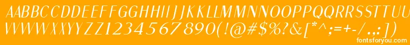 FineSansItalic Font – White Fonts on Orange Background