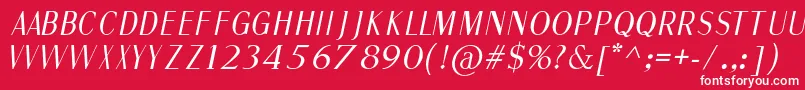 フォントFineSansItalic – 赤い背景に白い文字
