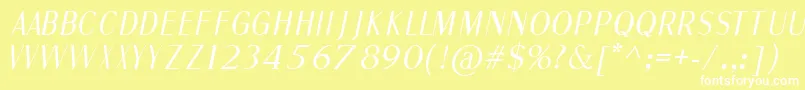 FineSansItalic Font – White Fonts on Yellow Background