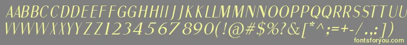 FineSansItalic Font – Yellow Fonts on Gray Background