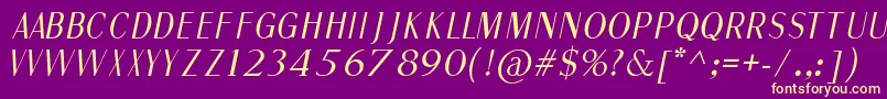 FineSansItalic Font – Yellow Fonts on Purple Background