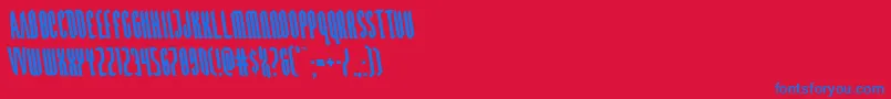 Devilsummonerleft-Schriftart – Blaue Schriften auf rotem Hintergrund