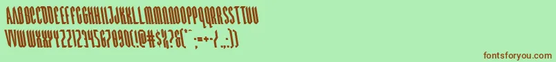 フォントDevilsummonerleft – 緑の背景に茶色のフォント
