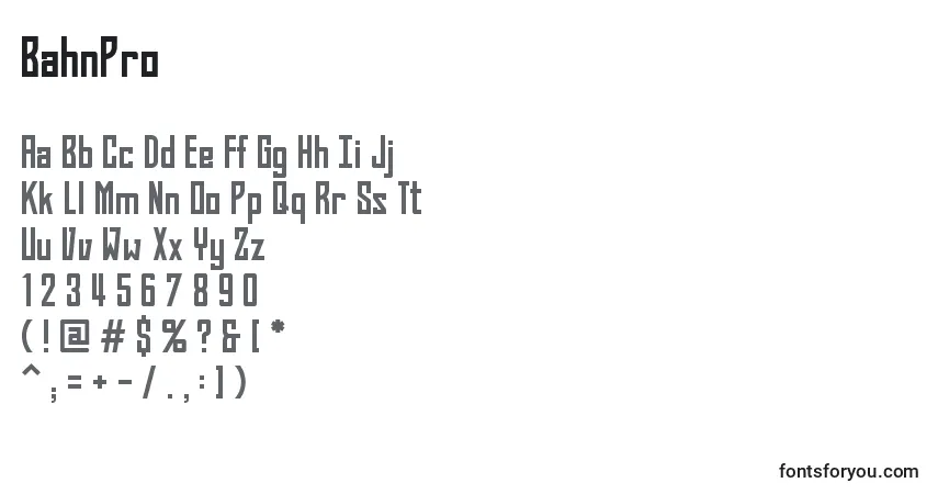 Fuente BahnPro - alfabeto, números, caracteres especiales