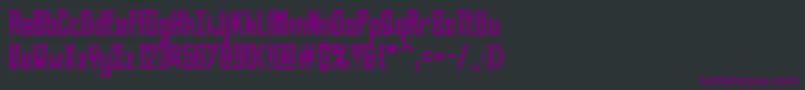 Czcionka BahnPro – fioletowe czcionki na czarnym tle