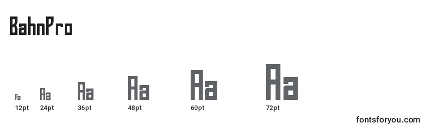BahnPro Font Sizes