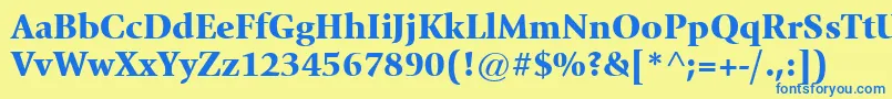 ItcGiovanniLtBlack Font – Blue Fonts on Yellow Background