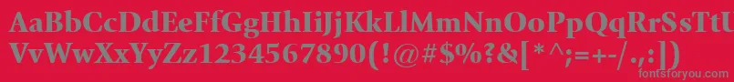 フォントItcGiovanniLtBlack – 赤い背景に灰色の文字