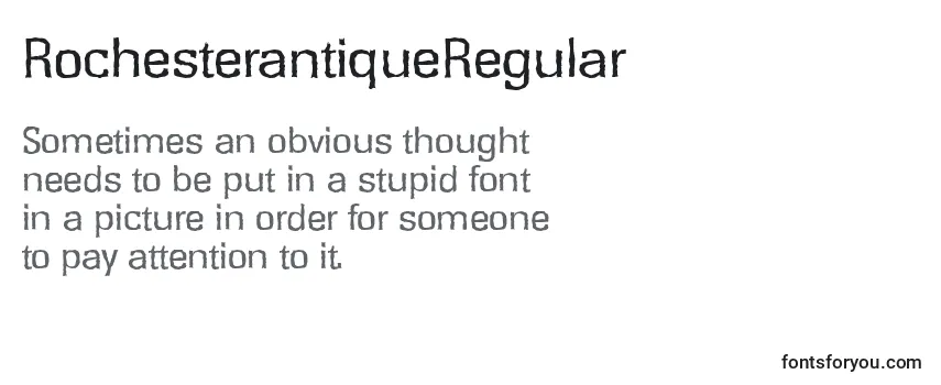 Review of the RochesterantiqueRegular Font