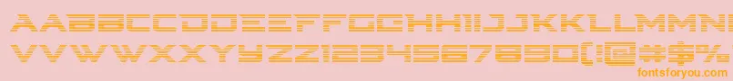 Cyberdynegrad-Schriftart – Orangefarbene Schriften auf rosa Hintergrund