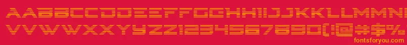 Czcionka Cyberdynegrad – pomarańczowe czcionki na czerwonym tle