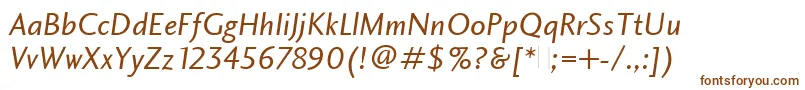 CharlotteSansBookItalicPlain Font – Brown Fonts on White Background
