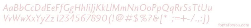 CharlotteSansBookItalicPlain Font – Pink Fonts on White Background