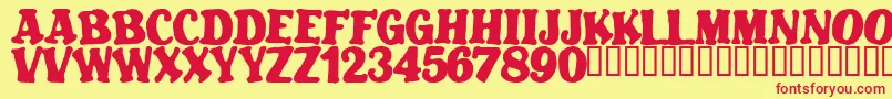 Blatant Font – Red Fonts on Yellow Background