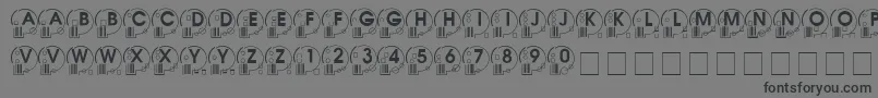 Whatpossuse-Schriftart – Schwarze Schriften auf grauem Hintergrund