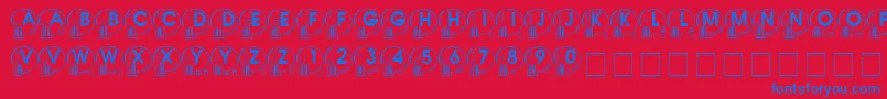 フォントWhatpossuse – 赤い背景に青い文字
