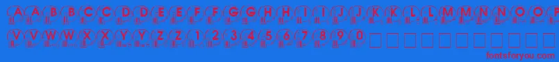 Whatpossuse-Schriftart – Rote Schriften auf blauem Hintergrund