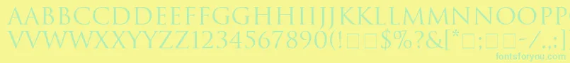 Police HeliosSsi – polices vertes sur fond jaune