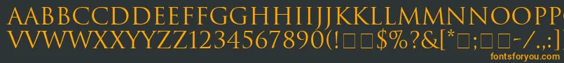 フォントHeliosSsi – 黒い背景にオレンジの文字