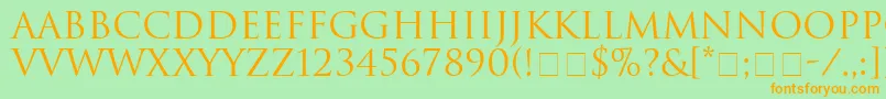 More about HeliosSsi Font HeliosSsi Font – Orange Fonts on Green Background