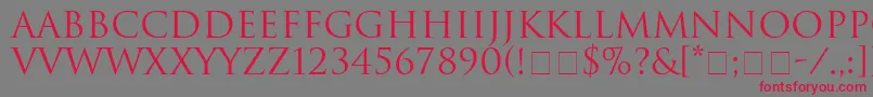 フォントHeliosSsi – 赤い文字の灰色の背景
