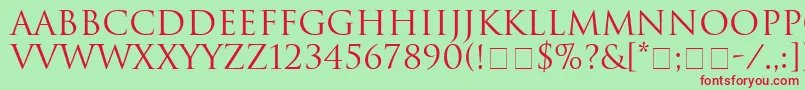 HeliosSsi Font – Red Fonts on Green Background