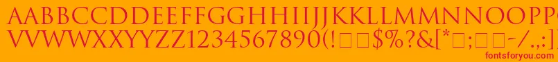 HeliosSsi Font – Red Fonts on Orange Background
