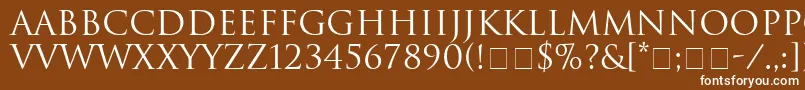 フォントHeliosSsi – 茶色の背景に白い文字