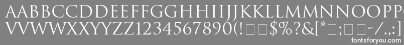 フォントHeliosSsi – 灰色の背景に白い文字