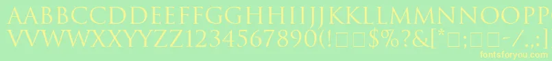 More about HeliosSsi Font HeliosSsi Font – Yellow Fonts on Green Background