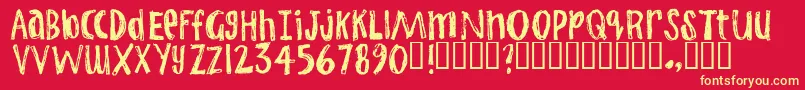 Jstart Font – Yellow Fonts on Red Background