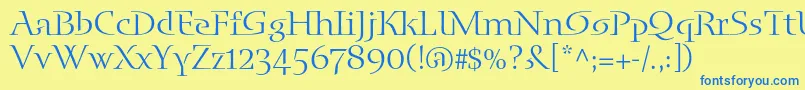 Blueislandstd Font – Blue Fonts on Yellow Background