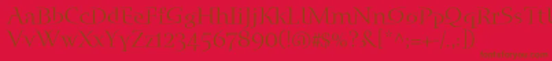 Czcionka Blueislandstd – brązowe czcionki na czerwonym tle