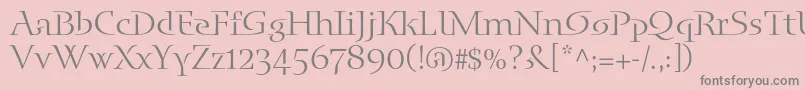 フォントBlueislandstd – ピンクの背景に灰色の文字
