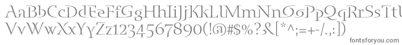 フォントBlueislandstd – 白い背景に灰色の文字