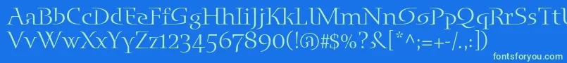 Blueislandstd Font – Green Fonts on Blue Background
