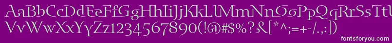Blueislandstd Font – Green Fonts on Purple Background