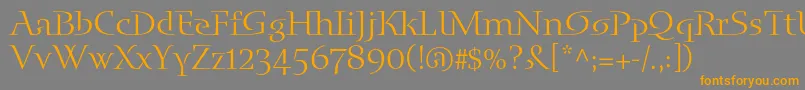 Saiba mais sobre a fonte Blueislandstd Fonte Blueislandstd – fontes laranjas em um fundo cinza